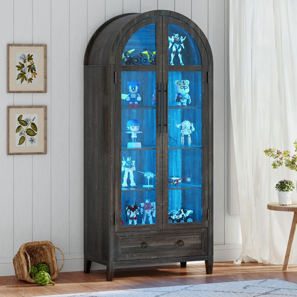 Glass Cabinet Display - Vitrina de Vidrio Arqueado de 73