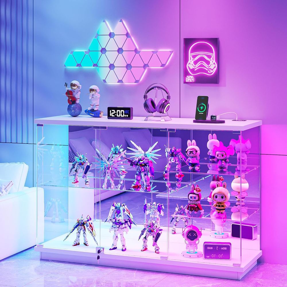 Glass Cabinet Display - Vitrina de Vidrio Blanco de Alto