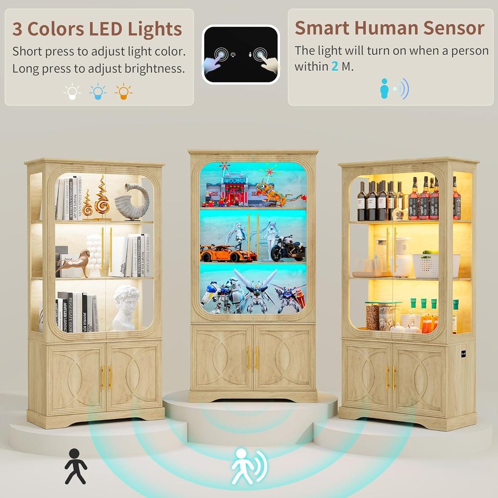 Vitrina de Vidrio con Iluminac - Glass Cabinet Display reseña y precio