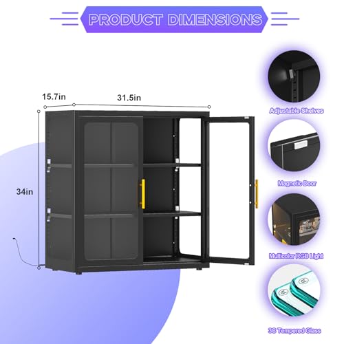 Vitrina con Puertas de Vidrio  - Glass Cabinet Display reseña y precio