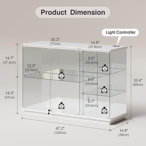 Vitrina de cristal RGB con cer - Glass Cabinet Display reseña y precio