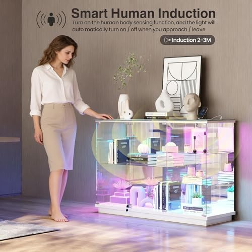 Vitrina de cristal RGB con cer - Glass Cabinet Display reseña y precio