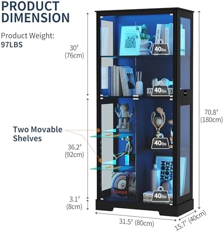 Vitrina de Exhibición de 71''  - Glass Cabinet Display reseña y precio