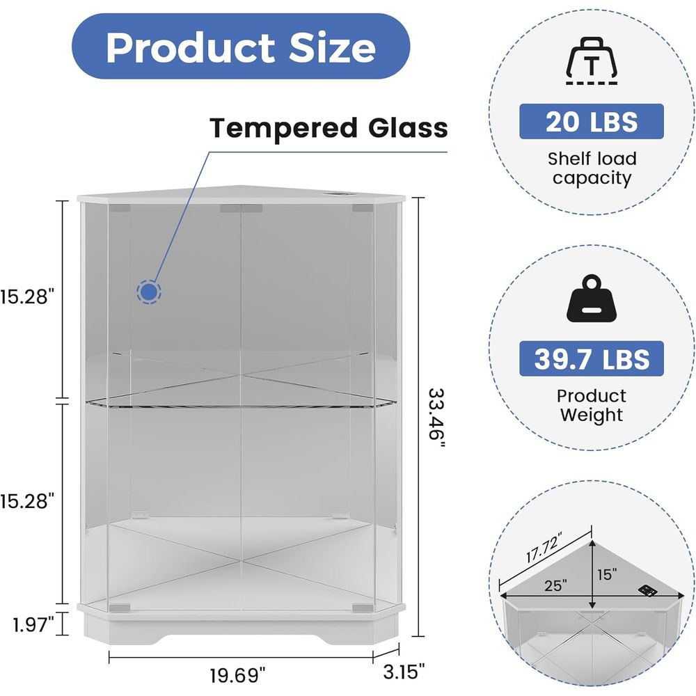 Vitrina de Vidrio de 2 Niveles - Glass Cabinet Display reseña y precio