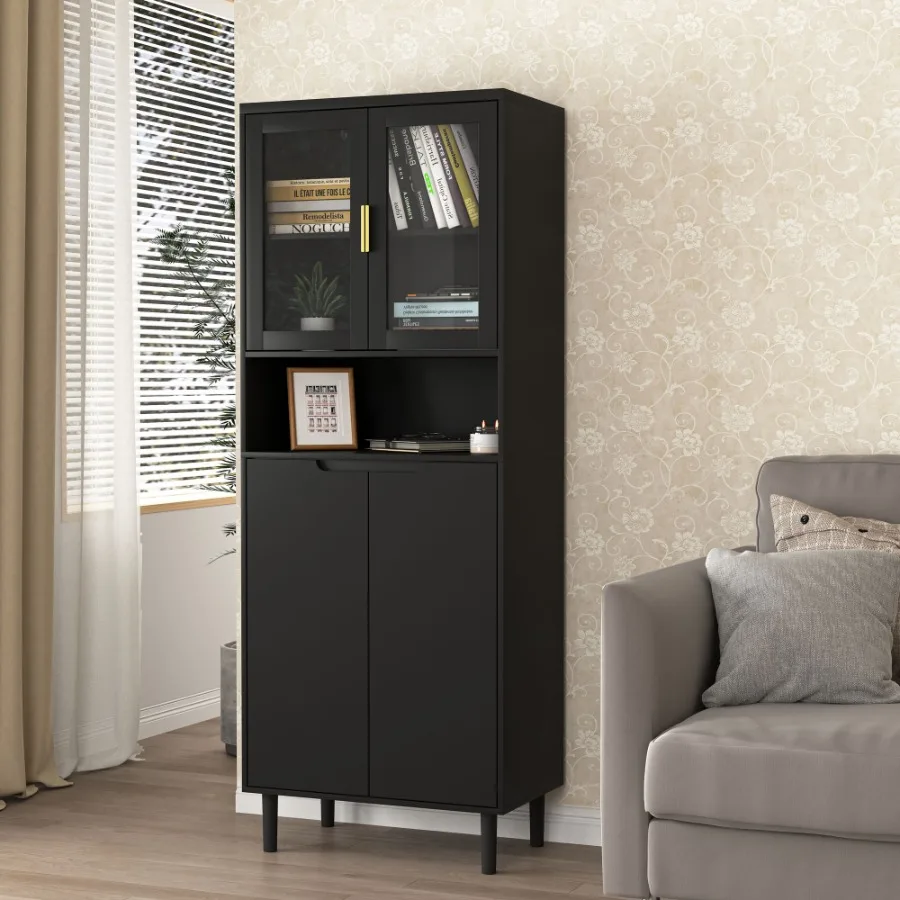 Librería Alta con 2 Puertas de - Glass Cabinet Display reseña y precio