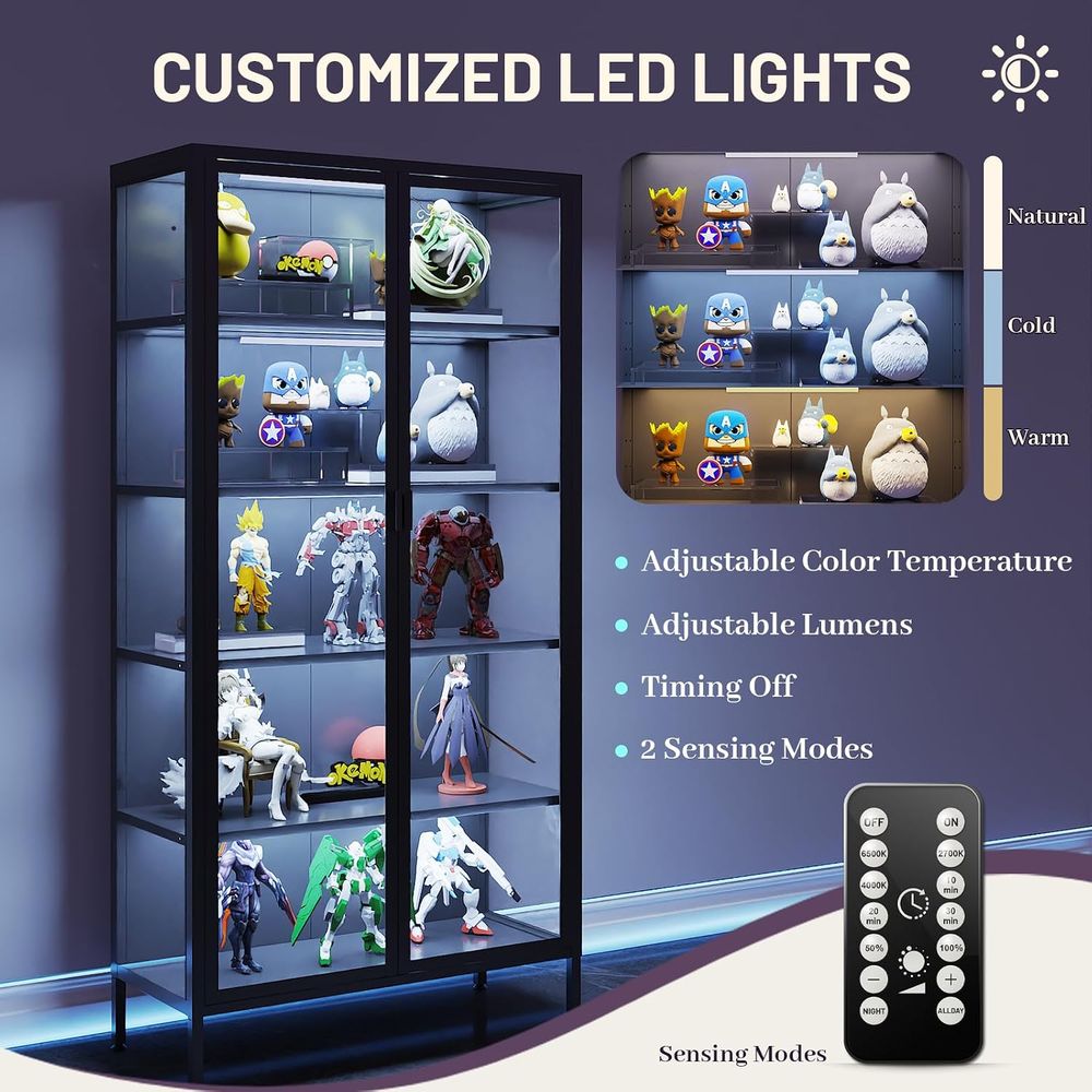 Vitrina de Vidrio de 71 Pulgad - Glass Cabinet Display reseña y precio