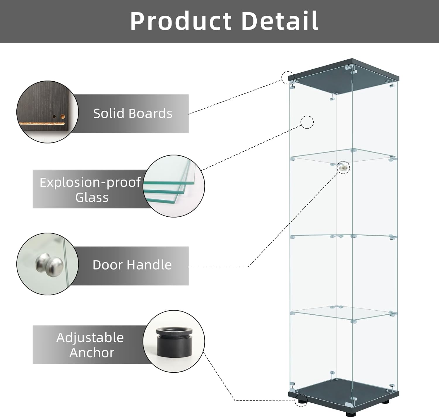 Vitrina de cristal con cerradu - Glass Cabinet Display reseña y precio