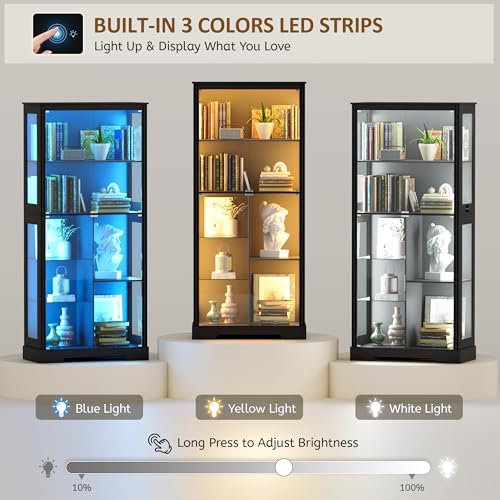 Vitrina de Vidrio de 71” con L - Glass Cabinet Display reseña y precio